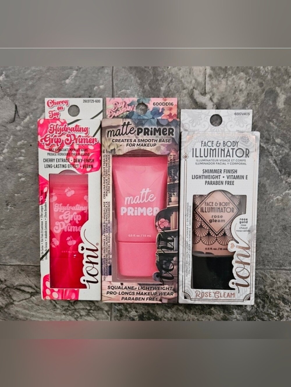 Ioni Assorted Primer Bundle - Hydrating Grip, Matte & Face & Body Illuminator